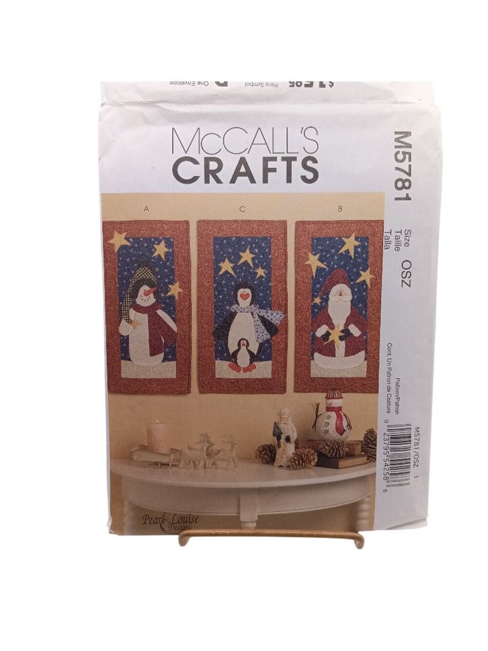 McCalls Crafts M5781 Holiday Wall Quilt Patterns Featuring Snowman Santa & Pengu - Picture 1 of 2